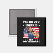 Harris 2024 President Verkiezing Kamala Ja Ze Kan Magneet (Voorkant / Achterkant)