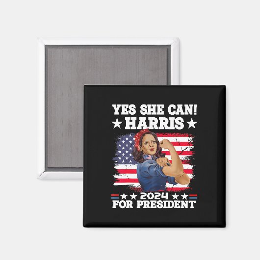Harris 2024 President Verkiezing Kamala Ja Ze Kan Magneet (Voorkant / Achterkant)
