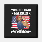 Harris 2024 President Verkiezing Kamala Ja Ze Kan Magneet (Voorkant)