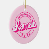 Harris 2024 roze kleurrijk keramisch ornament (Rechts)