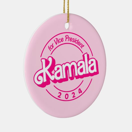 Harris 2024 roze kleurrijk keramisch ornament (Rechts)