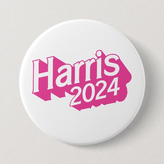 Harris 2024 roze kleurrijk ronde button 7,6 cm (Voorkant)