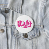 Harris 2024 roze kleurrijk ronde button 7,6 cm (In situ)