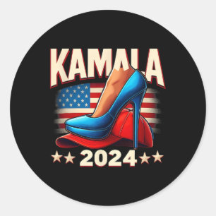 Harris 2024 Schoenen 2024 Verkiezingsdag Graphic Ronde Sticker