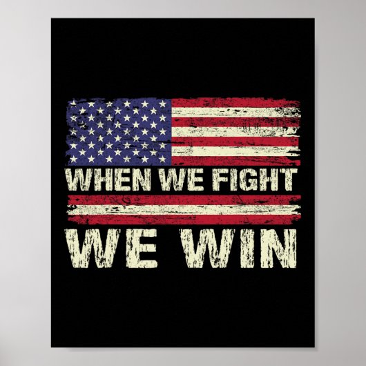 Harris 2024 Wanneer we vechten winnen we DNC Ameri Poster (Voorkant)