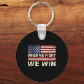 Harris 2024 Wanneer we vechten winnen we DNC Ameri Sleutelhanger (Voorkant)