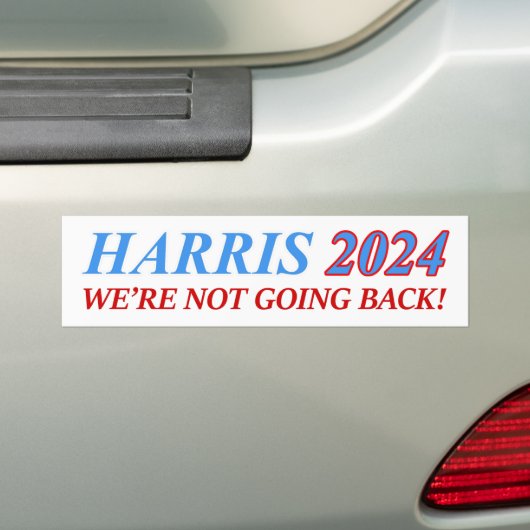 HARRIS 2024 WE GAAN NIET TERUG! KAMALA PRESIDENT BUMPERSTICKER (Op auto)
