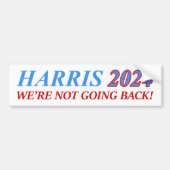HARRIS 2024 WE GAAN NIET TERUG! KAMALA PRESIDENT BUMPERSTICKER (Voorkant)