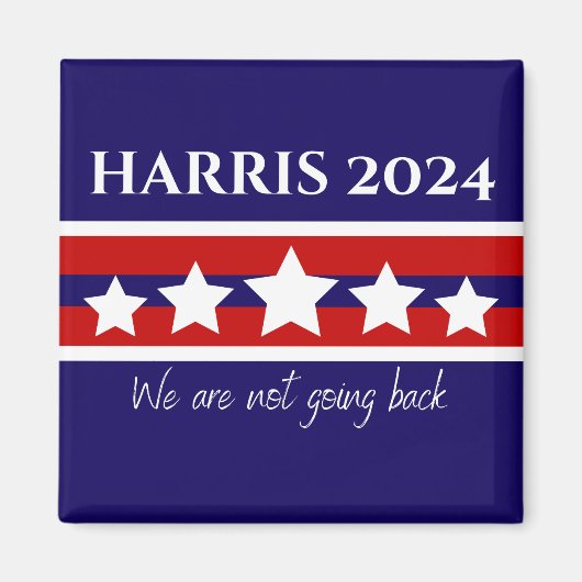 Harris 2024 We gaan niet terug Magnet (Voorkant)
