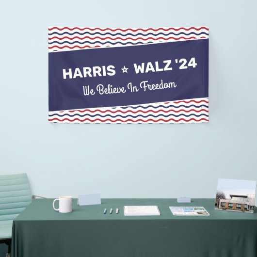 Harris 2024 - Wij geloven in vrijheid Spandoek (Beurs)