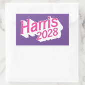 Harris 2028 Roze en Paarse Kleurrijk Rechthoekige Sticker (Tas)