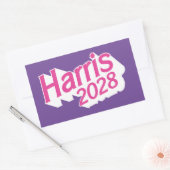 Harris 2028 Roze en Paarse Kleurrijk Rechthoekige Sticker (Envelop)