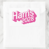 Harris 2028 roze kleurrijk rechthoekige sticker (Tas)