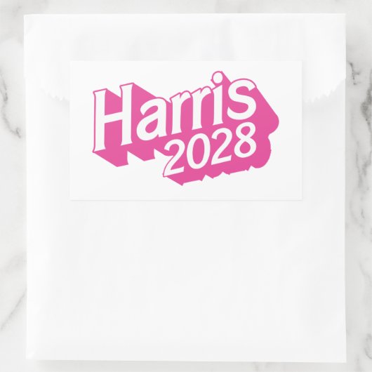 Harris 2028 roze kleurrijk rechthoekige sticker (Tas)
