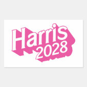 Harris 2028 roze kleurrijk rechthoekige sticker (Voorkant)