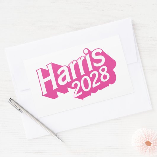 Harris 2028 roze kleurrijk rechthoekige sticker (Envelop)