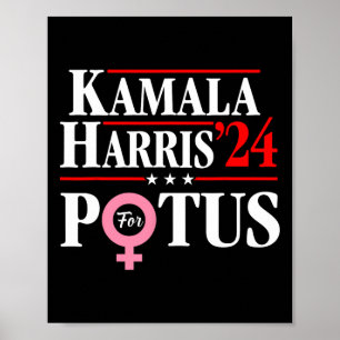 Harris 24 voor President 2024 Kamala voor Vrouwen  Poster