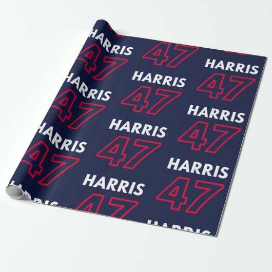 Harris 47 III - Kamala Harris Voor President Cadeaupapier (Uitgerold)