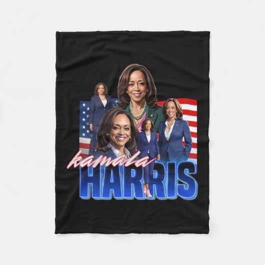 Harris American Flag Bootleg Fleece Deken (Voorkant)