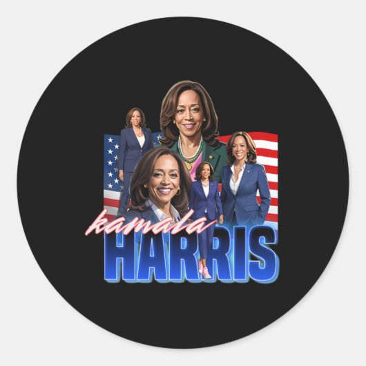 Harris American Flag Bootleg Ronde Sticker (Voorkant)