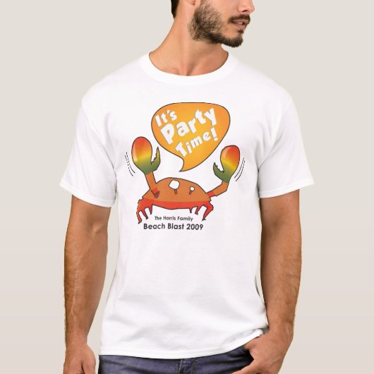 Harris Beach Blast Party Time Crab T-shirt (Voorkant)