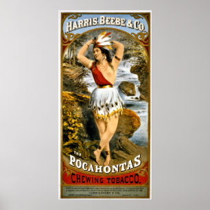 Harris, Beebe & Co. Pocahontas Kauwtabak Poster