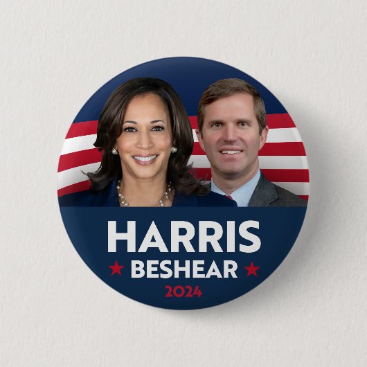 HARRIS BESHEAR 2024 RONDE BUTTON 5,7 CM (Voorkant)