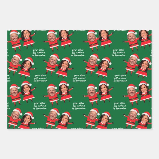 Harris Biden Funny Santa Wrapping Paper (Voorkant)