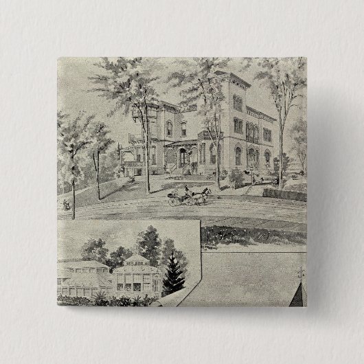 Harris Bldg, New London, Conn Vierkante Button 5,1 Cm (Voorkant)