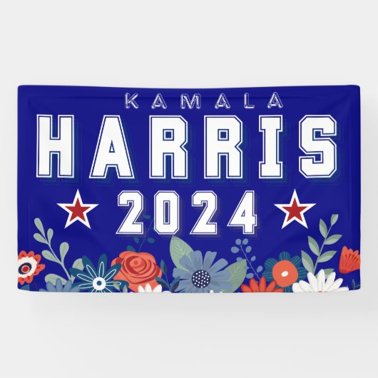 Harris Bloemenverkiezing 2024 Spandoek (Horizontaal)