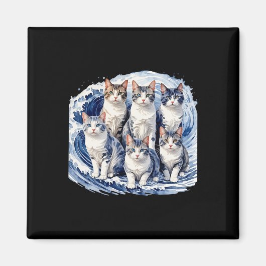 Harris Blue Cats Wave - Grappig voor katteneigenar Magneet (Voorkant)