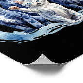 Harris Blue Cats Wave - Grappig voor katteneigenar Poster (Hoek)