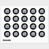 Harris Blue Cats Wave - Grappig voor katteneigenar Ronde Sticker (Vel)