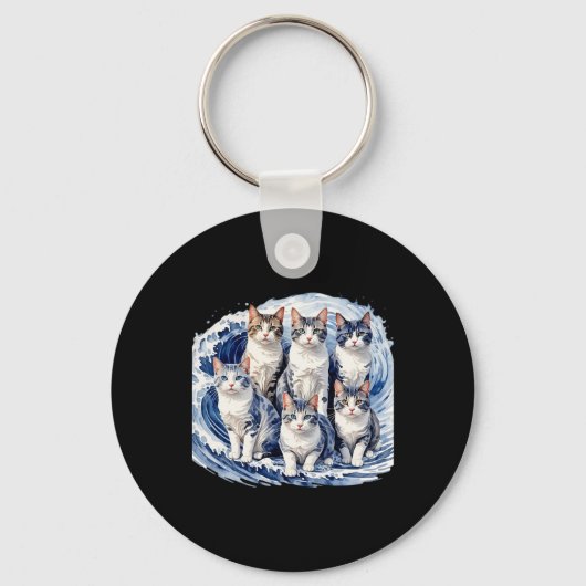 Harris Blue Cats Wave - Grappig voor katteneigenar Sleutelhanger (Voorkant)