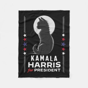 Harris Cat Dames Stem Positief Grappig 2024 Fleece Deken