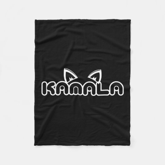 Harris Cat Lettering Positief Funny Kamala Fleece Deken (Voorkant)