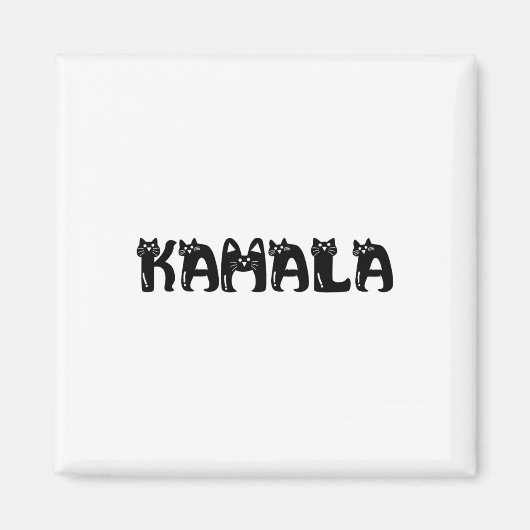 Harris Cat Lettering Positief Grappig 2024 Verkiez Magneet (Voorkant)