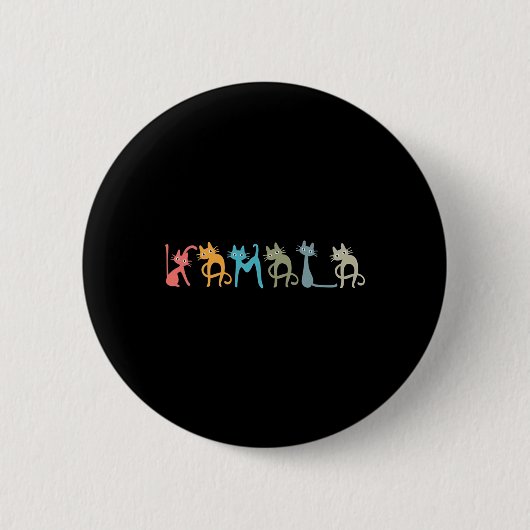 Harris Cat Lettering Positief Grappig Ronde Button 5,7 Cm (Voorkant)