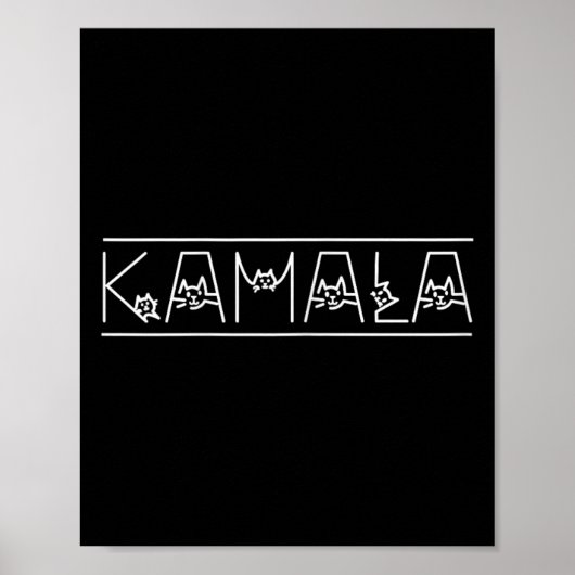 Harris Cat Lettering Positief Grappig Shirt Kamala Poster (Voorkant)