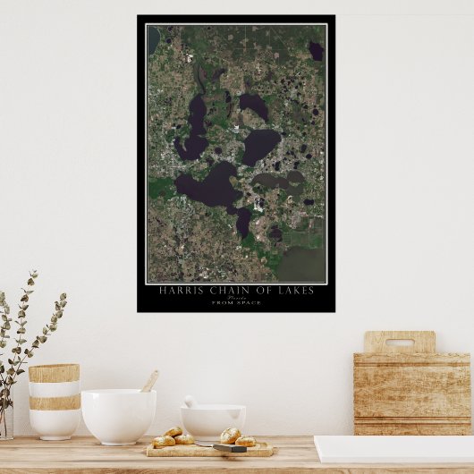 Harris chain of Lakes Florida from Space Satellite Poster (Keuken)