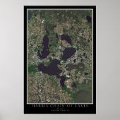 Harris chain of Lakes Florida from Space Satellite Poster (Voorkant)