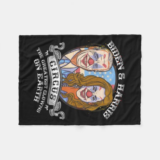 Harris Circus Grootste Clowns op Aarde Anti Biden Fleece Deken (Voorkant (Horizontaal))
