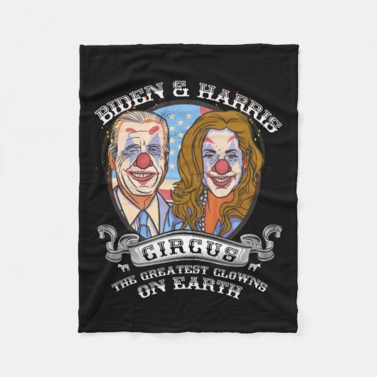Harris Circus Grootste Clowns op Aarde Anti Biden Fleece Deken (Voorkant)