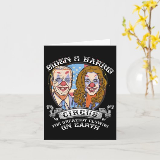 Harris Circus Grootste Clowns op Aarde Anti Biden Kaart (Gele Bloem)