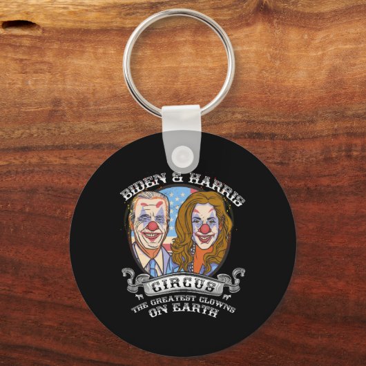 Harris Circus Grootste Clowns op Aarde Anti Biden Sleutelhanger (Voorkant)