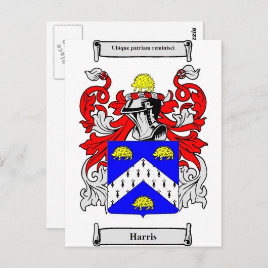 Harris Coat of Arms Briefkaart (Voorkant / Achterkant)