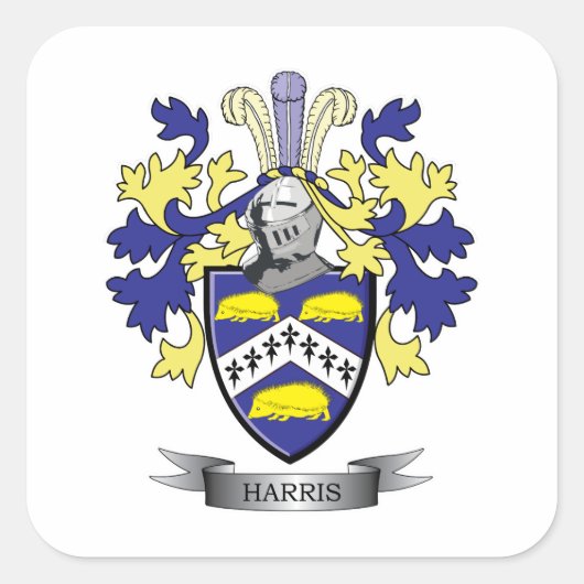 Harris Coat of Arms Vierkante Sticker (Voorkant)