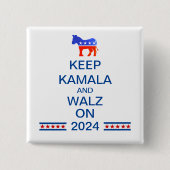 Harris en Walz 2024 Button (Voorkant)