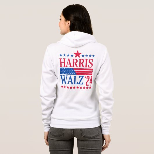 Harris en Walz 2024 Hoodie (Achterkant volledig)