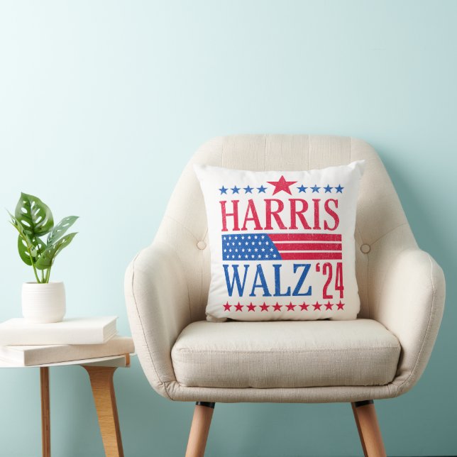  Harris en Walz 2024 Kussen (Stoel)